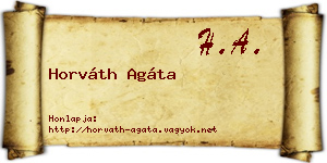 Horváth Agáta névjegykártya